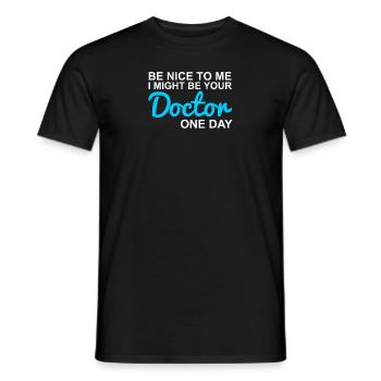 Doctor Student - Men's T-Shirt - black - Front - AI Model Male 178 light (178cm)