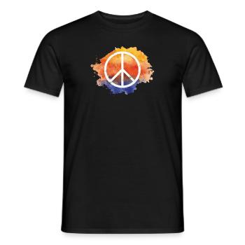 Symbol peace gift world peace hippie - Men's T-Shirt - black - Front - AI Model Male 178 light (178cm)