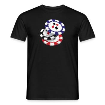 Poker Texas Hold'em Pokerface Casino All in Vegas - Männer T-Shirt - Schwarz - Vorne - AI Model Male 178 light (178cm)
