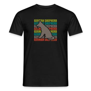 Shepherd German Shepherd Dog Gift Retro - Men's T-Shirt - black - Front - AI Model Male 178 light (178cm)
