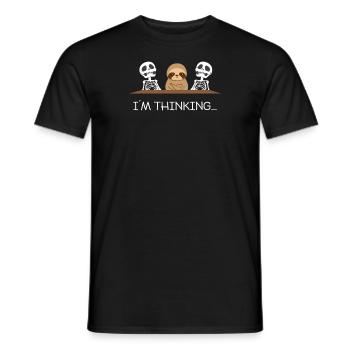 Sloth sloths - Sloth fan - Thinker - Men's T-Shirt - black - Front - AI Model Male 178 light (178cm)