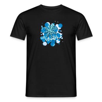 Hello winter - Men's T-Shirt - black - Front - AI Model Male 178 light (178cm)