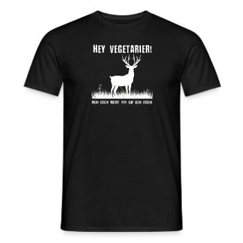 Deer moose hunting nature hunting hunter Hunter - Men's T-Shirt - black - Front - AI Model Male 178 light (178cm)