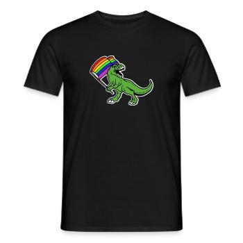 Funny T-Rex Gay Pride Flag Dinosaur Gay - Men's T-Shirt - black - Front - AI Model Male 178 light (178cm)