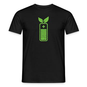 Renewable Energy Sustainability Electricity Battery - Men's T-Shirt - black - Front - AI Model Male 178 light (178cm)