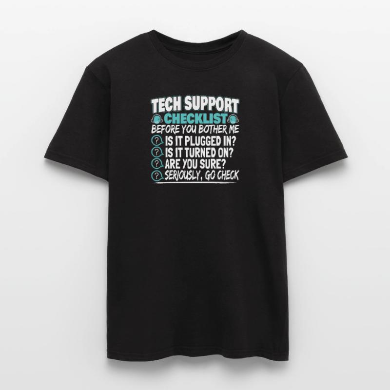Tech Support Checklist Administrator Techniker Männer T-Shirt