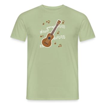 I Like To Play Ukulele - Men's T-Shirt - sage - Front - AI Model Male 178 light (178cm)