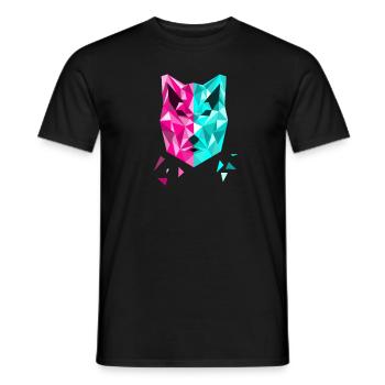 Zweifarbiger Hund - Tier - Männer T-Shirt - Schwarz - Vorne - AI Model Male 178 light (178cm)
