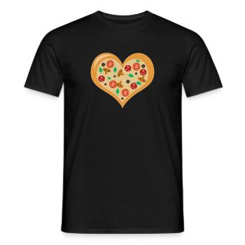 yummy heart pizza - Männer T-Shirt - Schwarz - Vorne - AI Model Male 178 light (178cm)