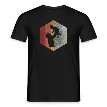 papa père fille cadeau rétro - T-shirt homme - noir - Devant - AI Model Male 178 light (178cm)