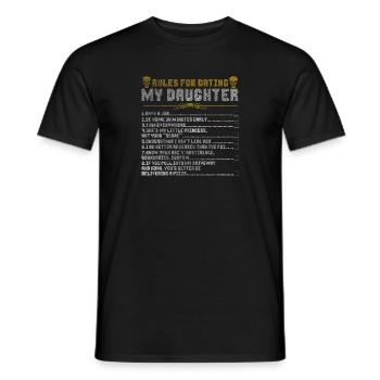 papa fille cadeau règles coeur amour - T-shirt homme - noir - Devant - AI Model Male 178 light (178cm)