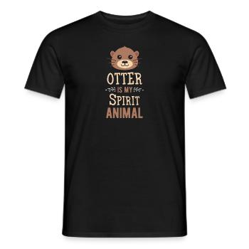 Otter Fischotter Spirit Animal Seelenverwandt - Männer T-Shirt - Schwarz - Vorne - AI Model Male 178 light (178cm)
