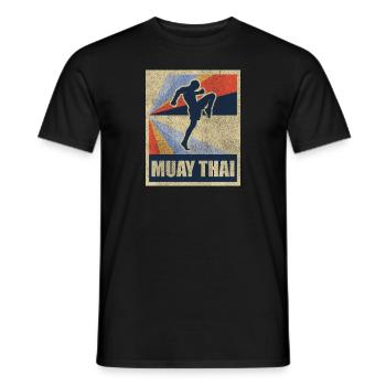 Muay Thai Thai Boxing Gift Fighting Retro - Men's T-Shirt - black - Front - AI Model Male 178 light (178cm)