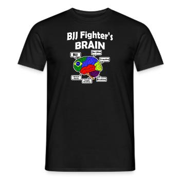 bjj brazilian jiu jitsu wrestle bottom gift brain - Men's T-Shirt - black - Front - AI Model Male 178 light (178cm)