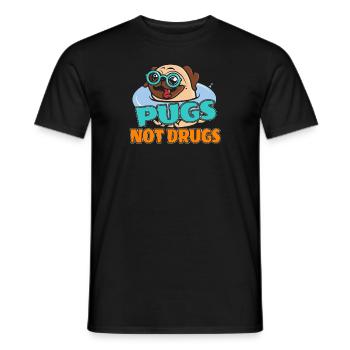 Pugs Not Drugs Pug Pugs Dog Gassi Gift - Men's T-Shirt - black - Front - AI Model Male 178 light (178cm)
