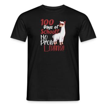 Heureux 100 jours d'école Prob Llama Funny Boys - T-shirt homme - noir - Devant - AI Model Male 178 light (178cm)