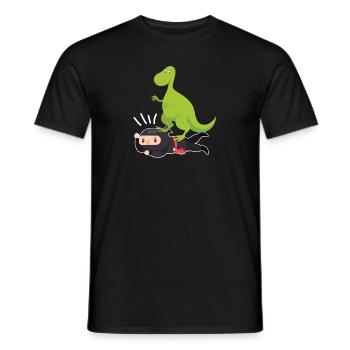 Samurai Ninja avec dinosaure - T-shirt homme - noir - Devant - AI Model Male 178 light (178cm)