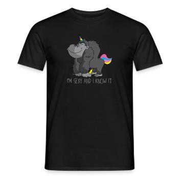 Geschenk Einhorn Banane Gorilla - Männer T-Shirt - Schwarz - Vorne - AI Model Male 178 light (178cm)