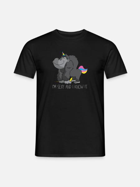 Cadeau de la licorne banane Gorilla - T-shirt homme - noir