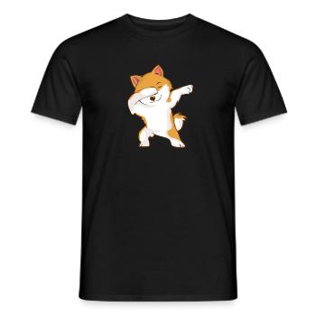 Akita Inu Dabbing Dog Cadeau Drôle Japon - T-shirt homme - noir - Devant - AI Model Male 178 light (178cm)