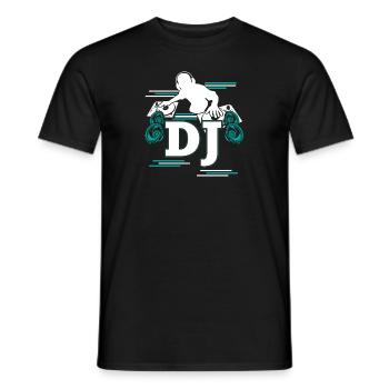DJ DeeJay Scratch Party Schallplatten Geschenk - Männer T-Shirt - Schwarz - Vorne - AI Model Male 178 light (178cm)
