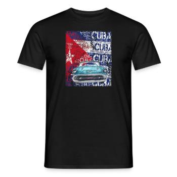 T-shirt de voiture vintage Cuba Havana - T-shirt homme - noir - Devant - AI Model Male 178 light (178cm)