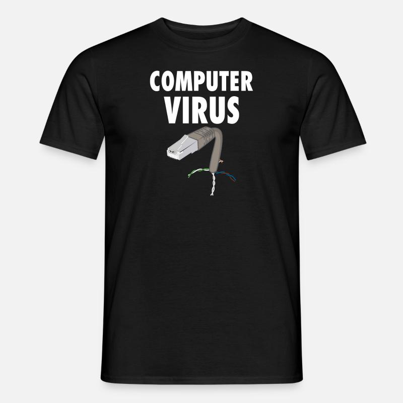 virus informatique pc trojan mailware spyware graphique - T-shirt homme - noir