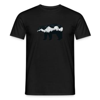 Bear in winter landscape - Men's T-Shirt - black - Front - AI Model Male 178 light (178cm)