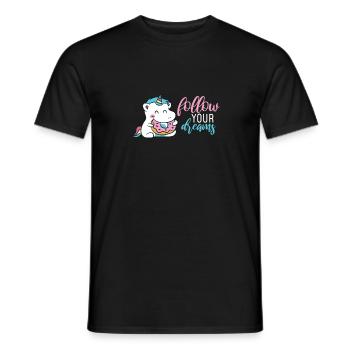 Follow Your Dreams Donut Unicorn Gift - Men's T-Shirt - black - Front - AI Model Male 178 light (178cm)