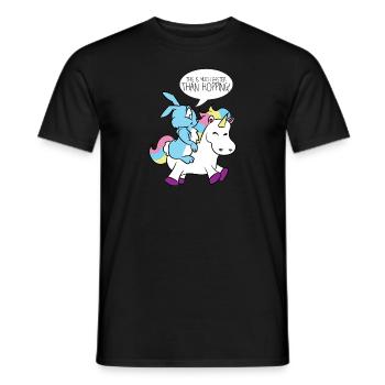 Faster than hopping rabbit unicorn gift - Men's T-Shirt - black - Front - AI Model Male 178 light (178cm)