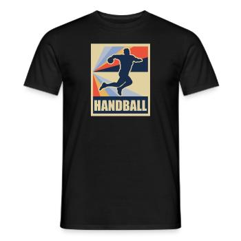 Handball ball sport retro cadeau - T-shirt homme - noir - Devant - AI Model Male 178 light (178cm)