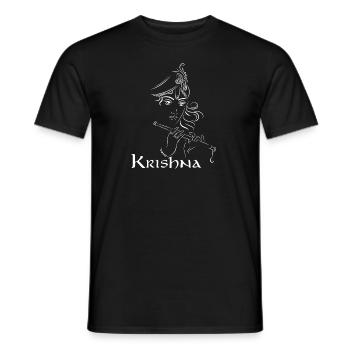 Lord Krishna Design | Hinduismus-Geschenk für Gläubige - Männer T-Shirt - Schwarz - Vorne - AI Model Male 178 light (178cm)