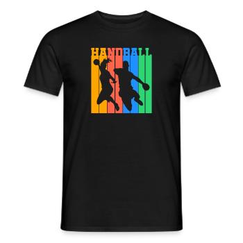 Handball Throw Jump Retro Gift - Men's T-Shirt - black - Front - AI Model Male 178 light (178cm)