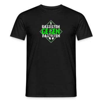 bassisten gegen Rassisten - Männer T-Shirt - Schwarz - Vorne - AI Model Male 178 light (178cm)