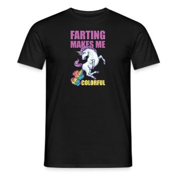 Farting Makes Me Colorful Licorne Idée de cadeau - T-shirt homme - noir - Devant - AI Model Male 178 light (178cm)