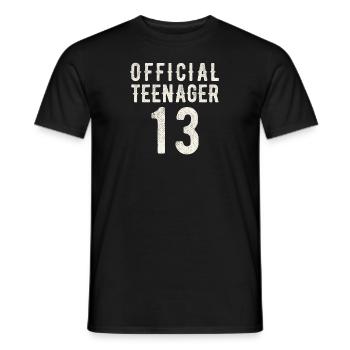 Finally 13 - official teenager thirteen - Men's T-Shirt - black - Front - AI Model Male 178 light (178cm)