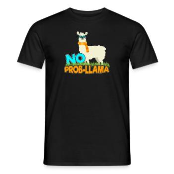No Prob-Llama Llama Lama Alpaca Camel Gift - Men's T-Shirt - black - Front - AI Model Male 178 light (178cm)