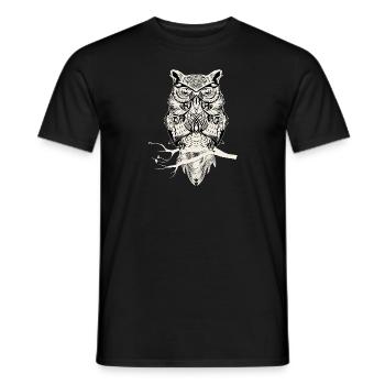 Hibou sur branche - Sagesse, sagesse - T-shirt homme - noir - Devant - AI Model Male 178 light (178cm)