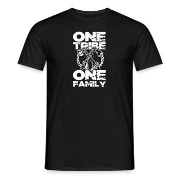 One Tribe One Family Tomahawk idée de cadeau - T-shirt homme - noir - Devant - AI Model Male 178 light (178cm)