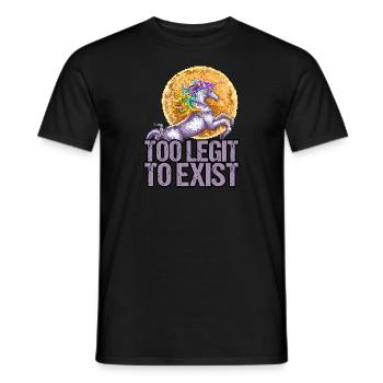 Too Legit To Exist Unicorn Pixel Art Geschenkidee - Männer T-Shirt - Schwarz - Vorne - AI Model Male 178 light (178cm)