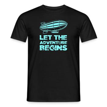 Let The Adventure Begins Zeppeline Adventure - Männer T-Shirt - Schwarz - Vorne - AI Model Male 178 light (178cm)