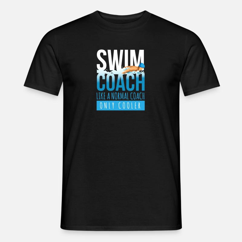 Schwimmtrainer wie ein normaler Coach nur cooler - Männer T-Shirt - Schwarz
