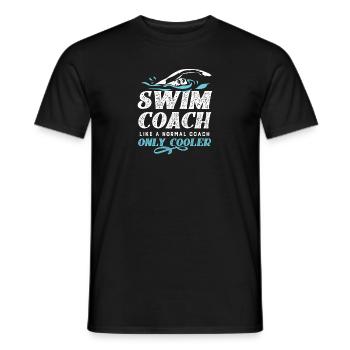 Schwimmtrainer wie ein normaler Coach nur cooler - Männer T-Shirt - Schwarz - Vorne - AI Model Male 178 light (178cm)