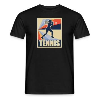 Retro tennis supplément vie cadeau - T-shirt homme - noir - Devant - AI Model Male 178 light (178cm)