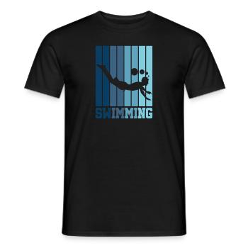 Schwimmen Schwimmer Tauchen Retro Geschenk - Männer T-Shirt - Schwarz - Vorne - AI Model Male 178 light (178cm)