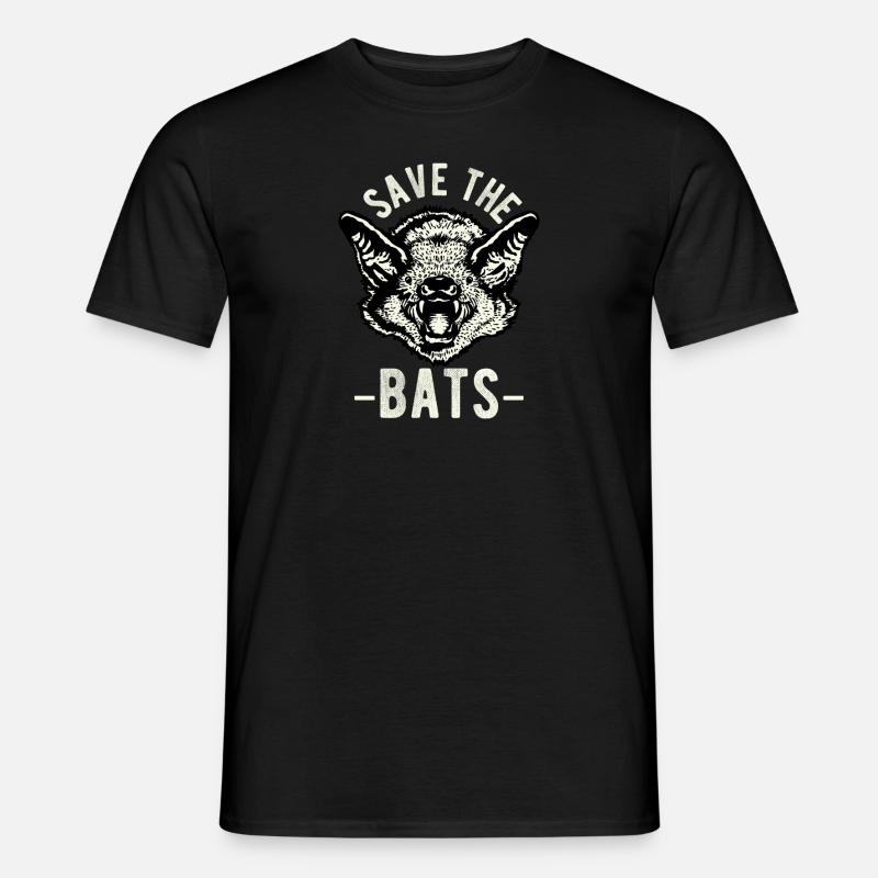 Save The Bats Tier Geschenkidee - Männer T-Shirt - Schwarz