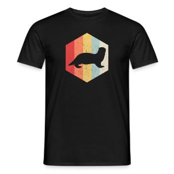 Otter Water Marten Retro Gift - Men's T-Shirt - black - Front - AI Model Male 178 light (178cm)