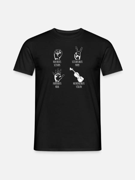 Violine - Geige - Geiger - Schere - Stein - Papier - Männer T-Shirt - Schwarz