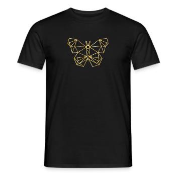 Idée cadeau papillon doré - T-shirt homme - noir - Devant - AI Model Male 178 light (178cm)