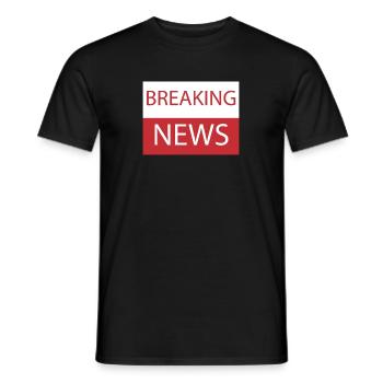 BREAKING NEWS - Men's T-Shirt - black - Front - AI Model Male 178 light (178cm)